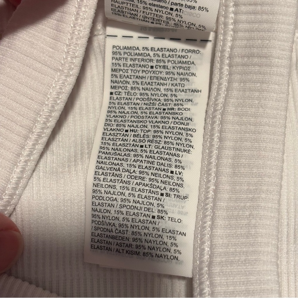 Athleta high neck ribbed crop athletic tank top sports bra racerback white XXS - Picture 7 of 9